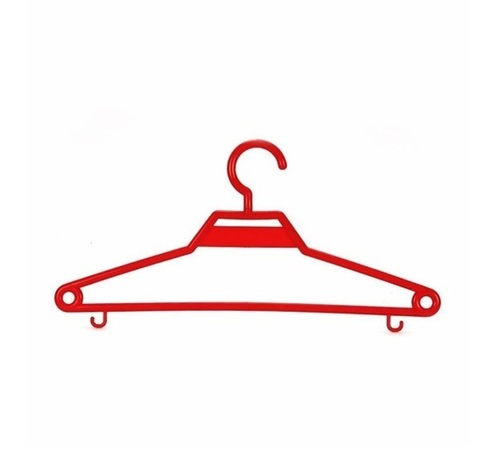 Clothes Hanger - Stainless Steel, Standard Size, Red | Lightweight, Easy to Use, Easy to Clean, C Hook
