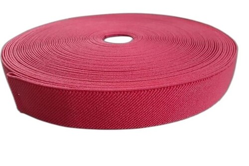 Red Knitted Plain Elastic Tape - Polyester, All Size, Red | High Elasticity, Lightweight, Tear Resistant, Comfortable Fit