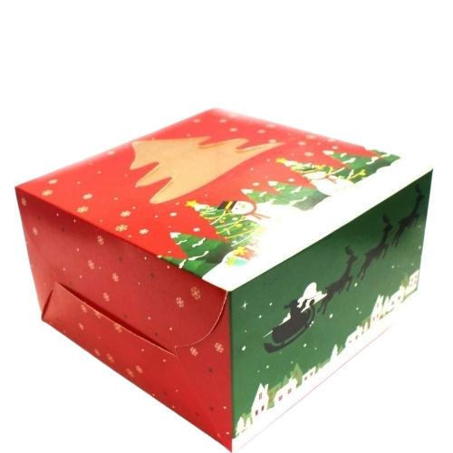 Square Printed Paper Cake Box - Color: Multi Color