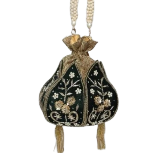 Potli Beg - Fabric, All Size, Multi Color | Drawstring Closure, Lightweight, Reusable, Printed Design, Compact, Easy Carrying