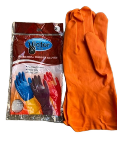 Rubber Hand Gloves - Color: Orange