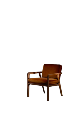Solid Wood Upholstered Lounge Arm Chair - Solid Wood, Brown, Smooth Finish | Durable, Comfortable Seating