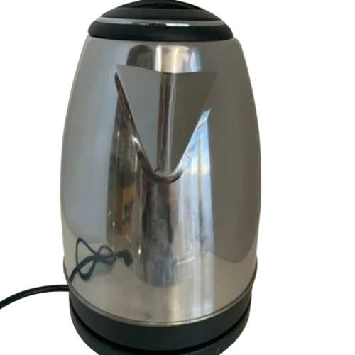 Electric Kettle - Stainless Steel, 1 Liter, Black and Silver, 1500W | Fast Boiling, Automatic Shutoff, Cordless, Water Level, Heat Resistant, Easy Pouring, Wide Mouth, Concealed Element