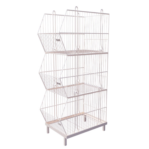 Stainless Steel Aligator Stand - Stainless Steel, Standard Size, White | Electric Power, 3 Shelves, Floor Mount