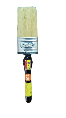 Wall Paint Brush - Bristle, Standard Size, White | Polishing Function, Brown Plastic Handle, Durable, Fine Finished