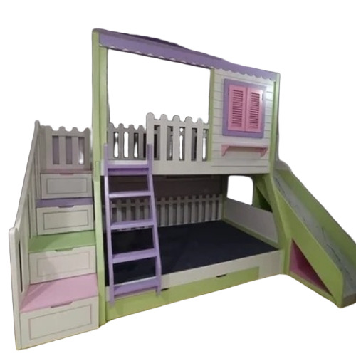 Wooden Hut Bunk Bed - Wooden Material Fine Finished Multiple Colors | Durable Easy to Clean Indian Style