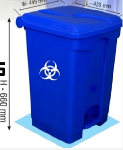 Bio Medical Bin With Lid - Plastic, Various Sizes, Blue | Crack Resistant, Quality Tested, Timely Delivery