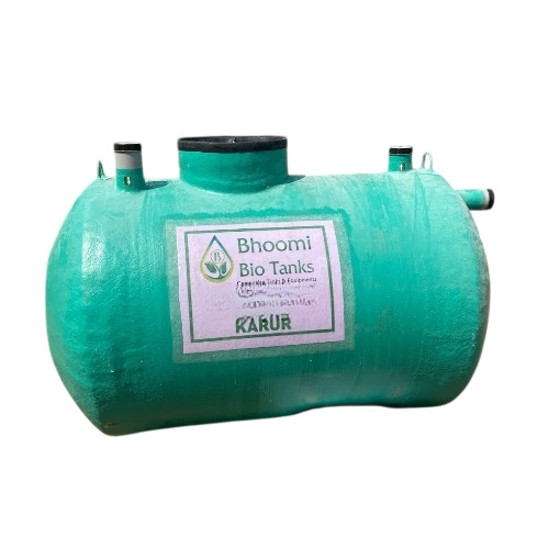 Bio Septic Digester Tank - FRP Cylindrical Green | Industrial Water Storage Durable Fine Finished