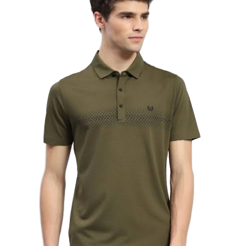 Collar T Shirt - Cotton Mehndi XS-XXXL, Short Sleeves | Breathable, Quick Dry, Skin-Friendly, Machine Washable