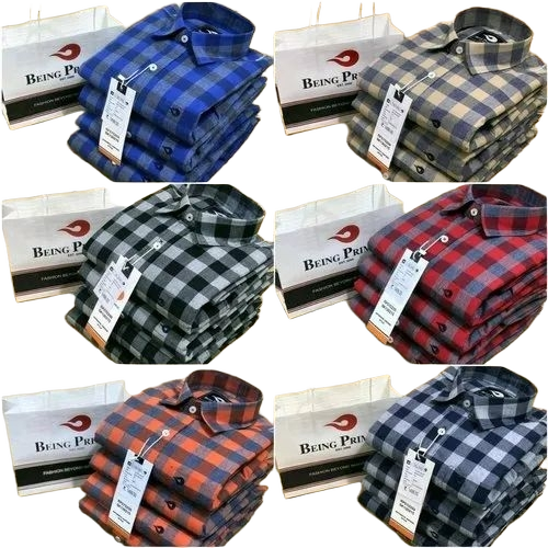Mens Cotton Checks Shirt - Customized Size, Blue Red Black White, Lightweight Breathable Washable