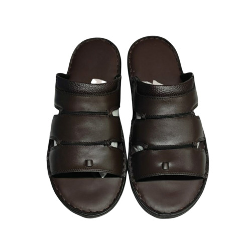 Mens Leather Sandals - Genuine Leather, Customized Size, Brown | Durable, Comfortable, Polished Finish, Water Resistant, 1 Year Warranty