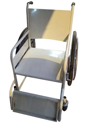 Mild Steel Manual Wheel Chair - Stainless Steel Foldable Portable | Adjustable Detachable Armrest Brake Supporting Leg Belt 6 Year Warranty