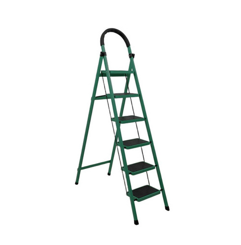 Aluminium Ladder - Anodized Finish, Green & Black, 5 Steps | Anti-Skid, Lightweight, Corrosion Resistant