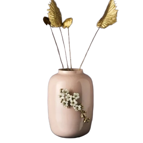 Beige Iron Flower Vase 