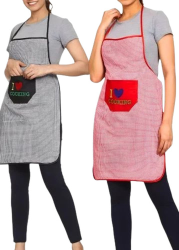 Checked Cotton Cooking Apron 