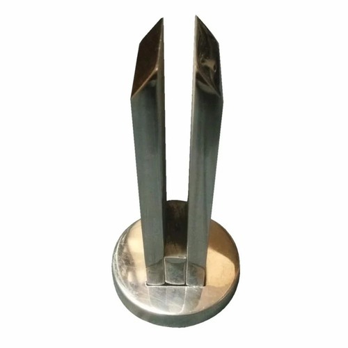 Frameless Glass Spigot - Stainless Steel, 10mm Thickness, 3 Inch Height | Natural Color, Lightweight, Custom Size