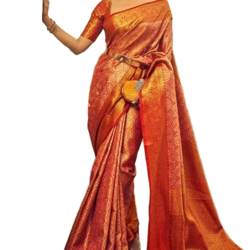 Ladies Sarees - Silk, 5.5m + 0.8m Blouse, Multicolor, Embroidered Pattern, Dry Clean