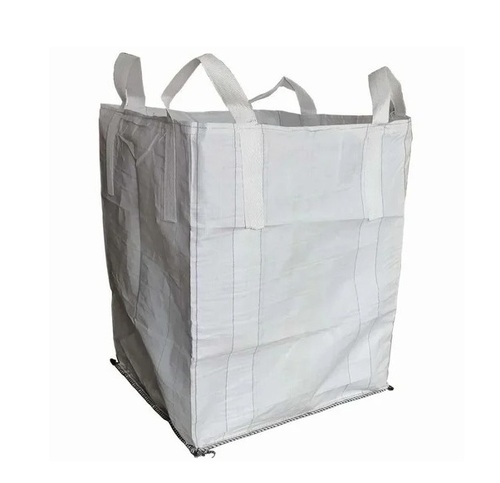 White Jumbo Bags - Plastic Standard Size, White, Threaded Closure | Lightweight, Easy to Carry, Reusable, Washable