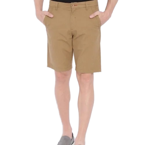 Brown Men Cotton Shorts