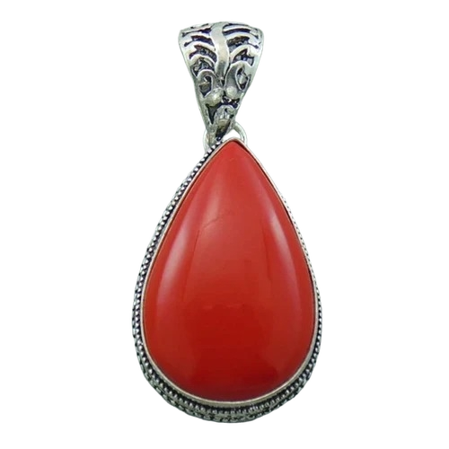 कोरल स्टर्लिंग चांदी का पेन्डेंट