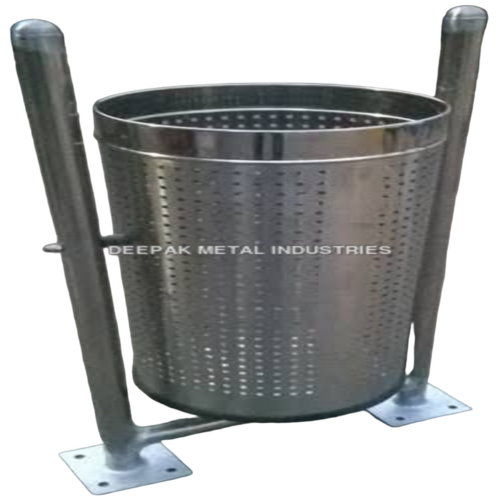 Pole Hanging Dustbin 140 Liter - Stainless Steel, 18" x 34", Silver | Swing Type, Rust & Crack Resistant