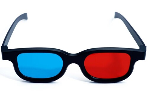 Red Cyan 3D Glasses - Plastic Frame 0.28mm Red Cyan Lenses 20g Foldable