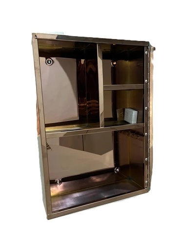 Gold Pvd Coated Ss Bathroom Mirror Cabinet