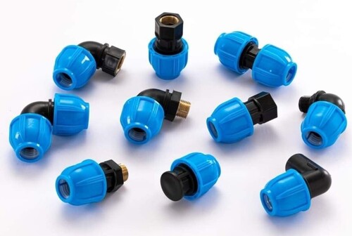 20mm Pp Compression Fittings - Plastic 16 Kg Pressure Black & Green Male-Female Connection