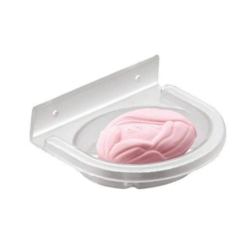 Acrylic Soap Dish - Oval Standard Size, White | Easy To Install, Wall Mounted, High Strength, Crack Resistant