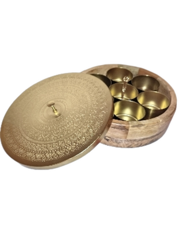 Brass Spice Box - Capacity: 300Gm