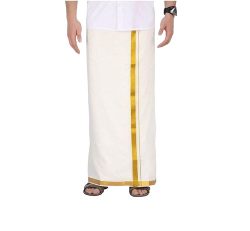Cotton Lungi - Cotton, Standard Size, White | Breathable, Quick Dry, Wrinkle Resistant