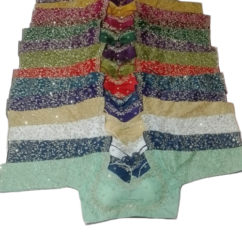 Full Sleeves Blouse - Silk, XS to XXXL, Various Colors | Breathable, Embroidered, Machine Wash