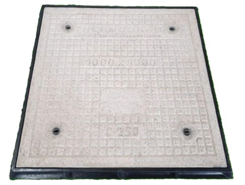 Thermodrain Frp Manhole Cover - FRP Material, Square Shape | Corrosion Resistant, Lightweight, Load Bearing, Weather Resistant, Non-Conductive, Chemical Resistant