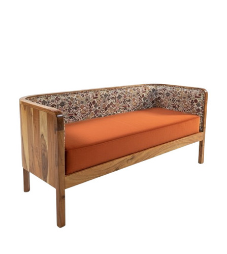 Handcrafted Solid Wood Upholstered Bench / Daybed Sofa - Artwork: Handmade