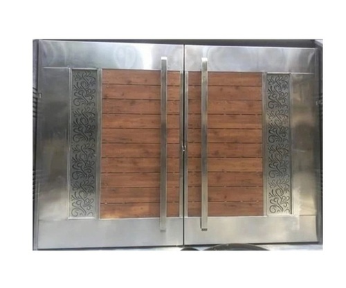 Designer Main Gates - Stainless Steel, Standard Size, Silver, Polished Finish | Welded, Galvanized, Rust Proof, Anti Corrosion, Inward/outward Open Style