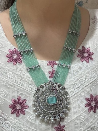 Crystal Necklace - Crystal Material Standard Size Green Color | Durable Fine Finished Solid Hardness Women's Jewelry for Anniversary Engagement Party