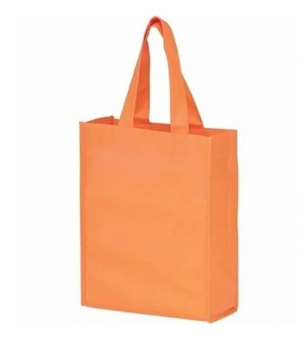 Non Woven Shopping Bags - Standard Size, Orange, Printed | Washable, Reusable, Disposable, Biodegradable, Lightweight, Portable