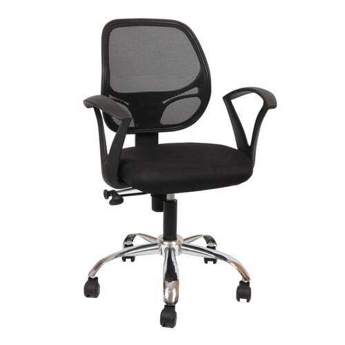 Comfortable Executive Office Chair - Steel, Standard Size, Black | Durable, Eco-Friendly, European Style