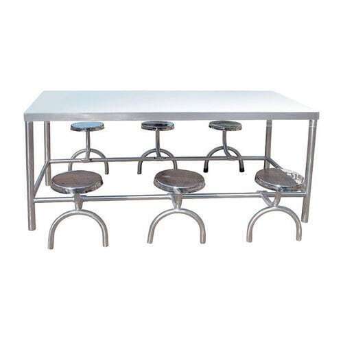 6 Seater Stainless Steel Canteen Tables