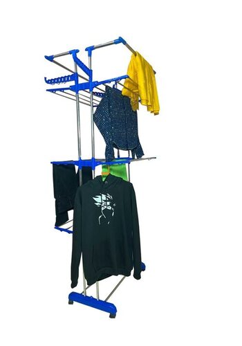 Mild Steel Shiny Blue Cloth Dryer Stand