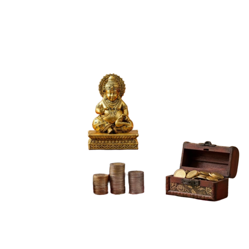 Ritualistic Pure Brass Kuber Idol - Color: Gold