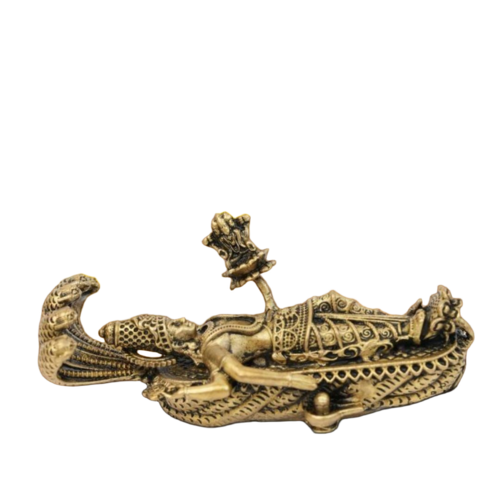 Ritualistic Pure Brass Vishnu Idol - Color: Gold
