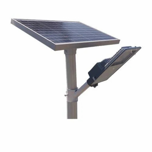 Solar Led Street Light - Standard Size, Silver | Durable, Long Lasting, 3 Years Warranty, Commercial, Industrial