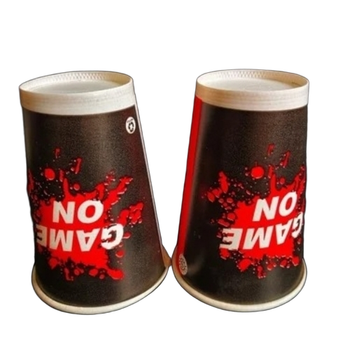 Disposable Paper Cups - Paper 80-250ml Red & Black Lightweight Biodegradable Heat Cold Resistant Printed Pattern