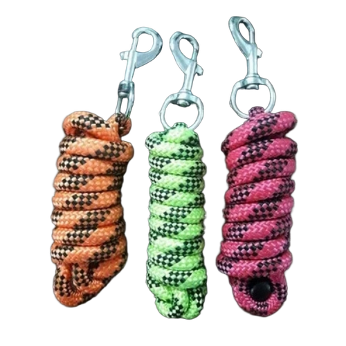 Nylon Lead Rope - Nylon, Orange Green Pink | Durable, Lightweight, Weather Resistant, Abrasion Resistant, Flexible Texture, Strong Grip, Easy Handling, Secure Control