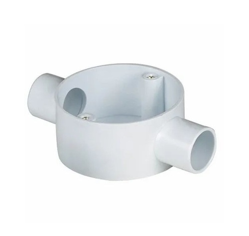 Pvc Junction Box - PVC, Standard Size, White, Round Shape | Dust Resistant, Heat & Moisture Resistant, Flame Retardant