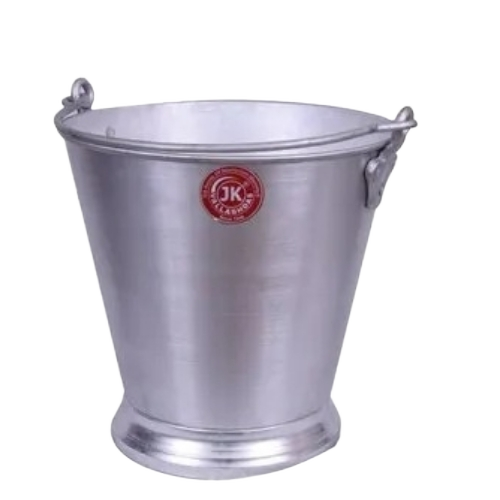 Round Aluminium Buckets - Aluminum, Various Sizes, Silver | Durable, Lightweight, Handles, Interior & Exterior Coating, Fine Finished