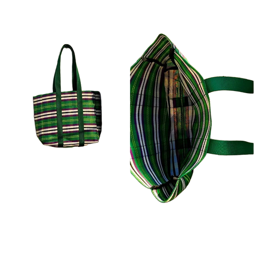 Check Pattern Recycle Loop Handle Plastic Bags - Color: Multi Color