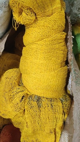 Fishing Cast Nets - Nylon Material, Yellow Color, Standard Mesh Size | Knotted Structure, UV-Resistant, Lightweight and Durable