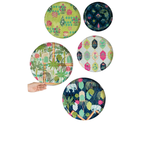 RITUALISTIC Jaipur Wall Sculpture For Home Decoration Set of 5 Plates